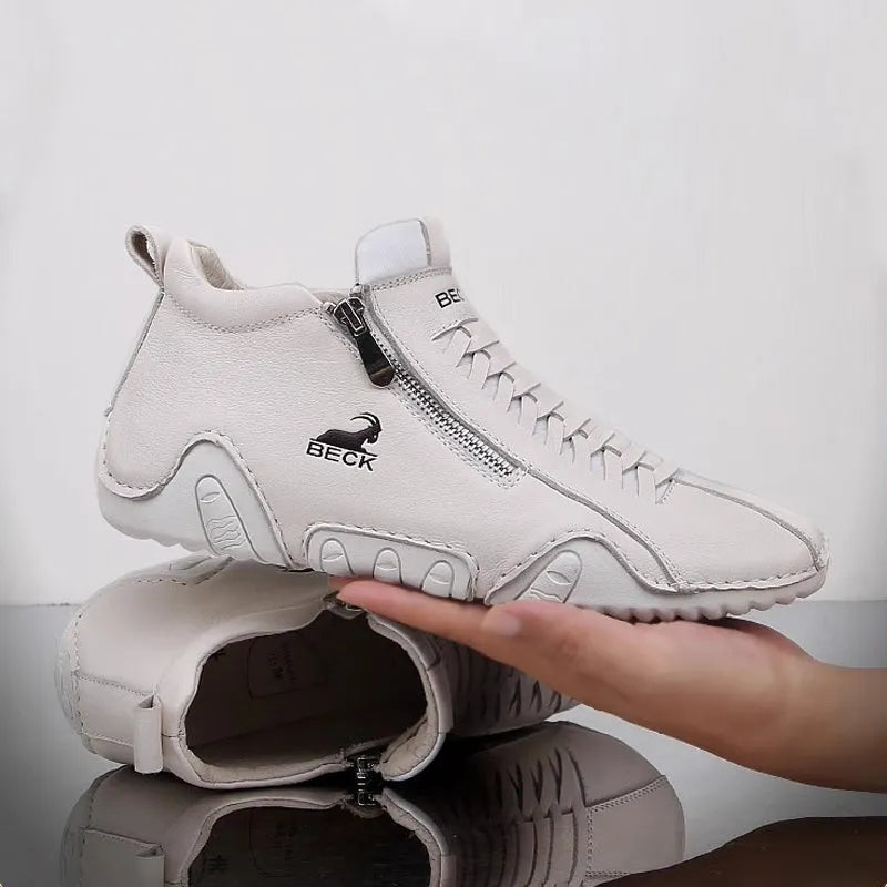 High-top Leather Soft-soled Casual Shoes