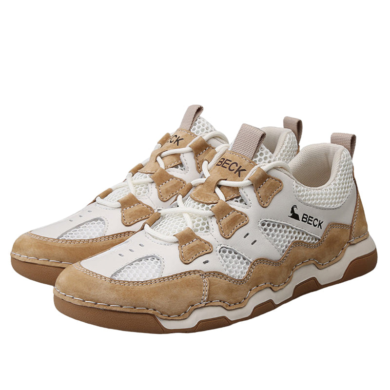 Cowhide Mesh Shoes Summer Breathable Sneakers
