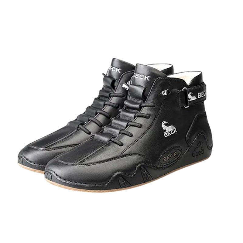 Leather Non-slip Soft Sole Warm Daily Casual High-top Sneakers