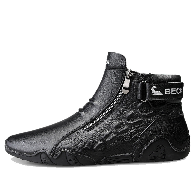 Alligator Leather High-top Casual Shoes