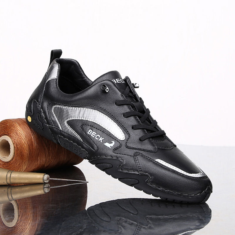 Handmade Casual Skate Shoes Mesh And Leather Two Styles