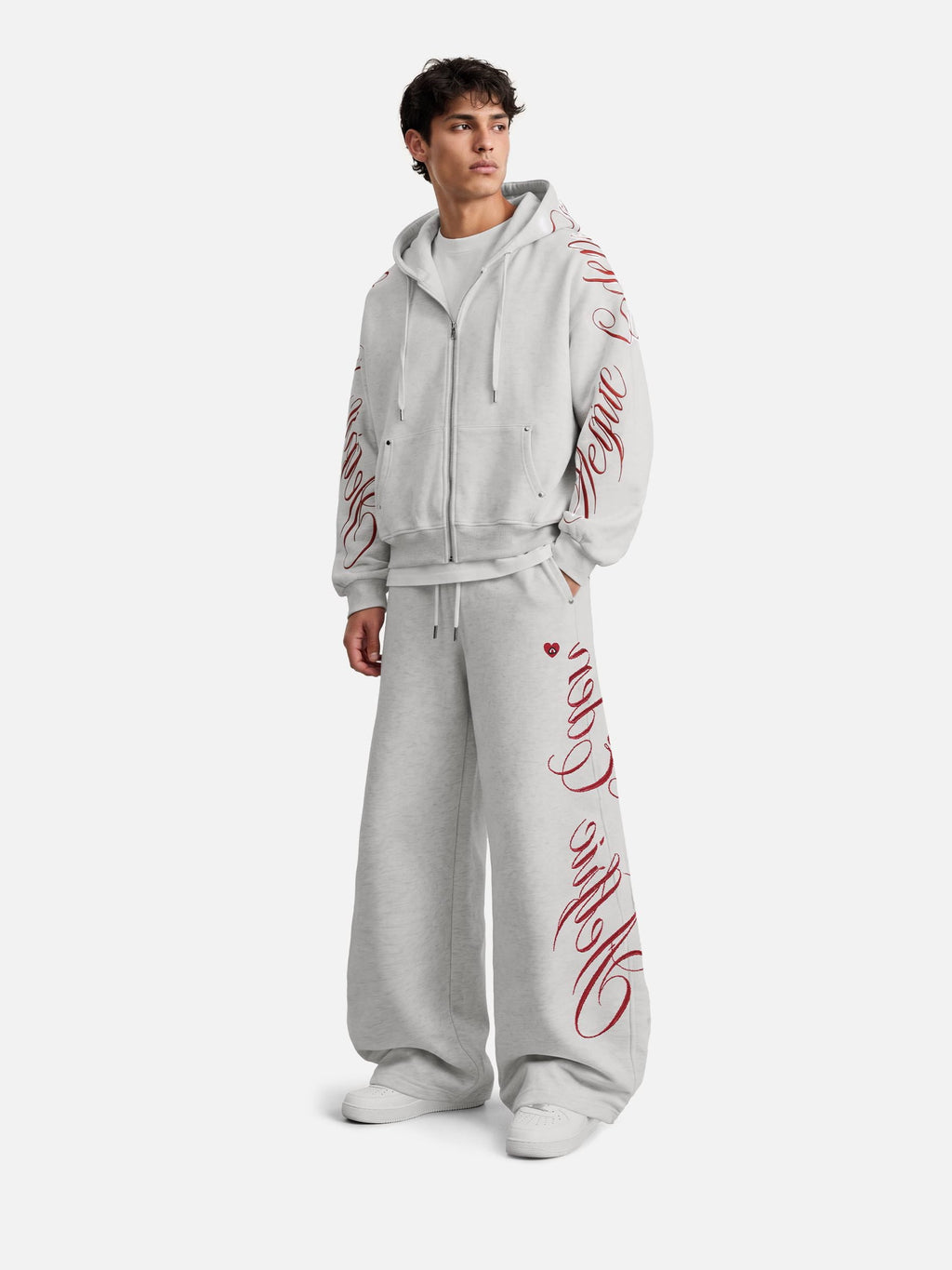 Aelfric Eden Boxy Script Embroidery Hoodie Sets
