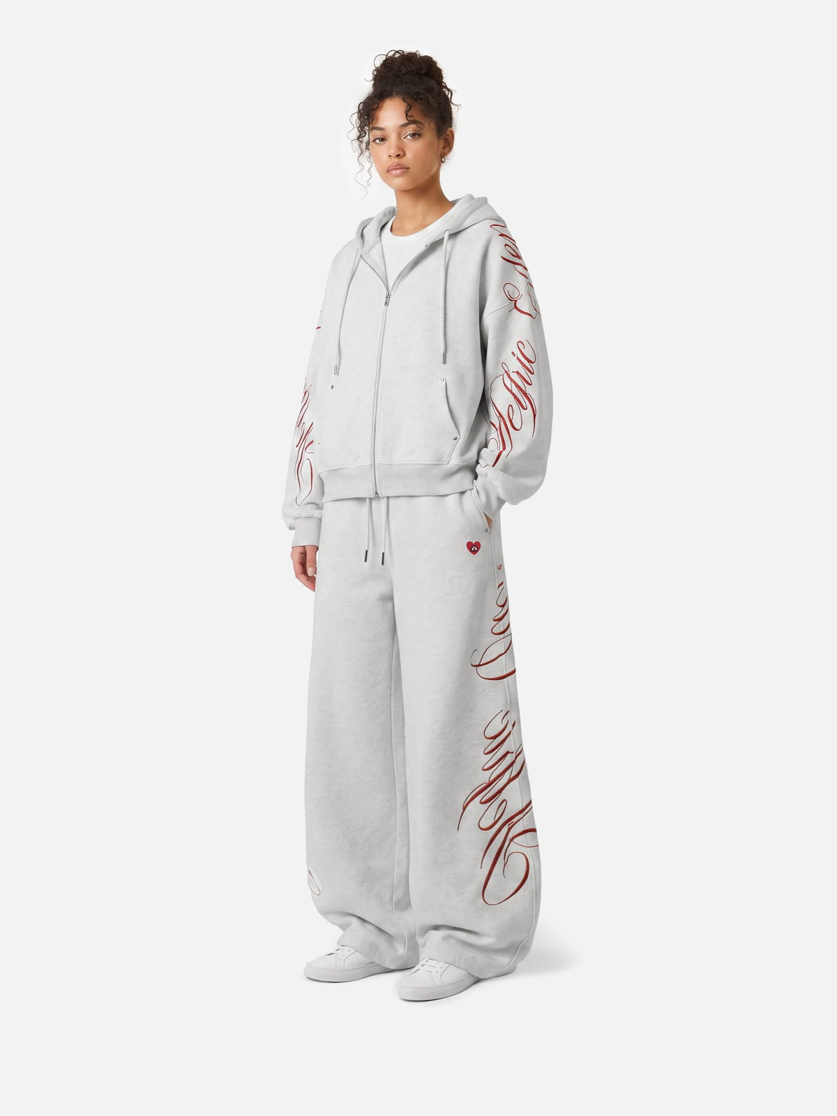 Aelfric Eden Boxy Script Embroidery Hoodie Sets