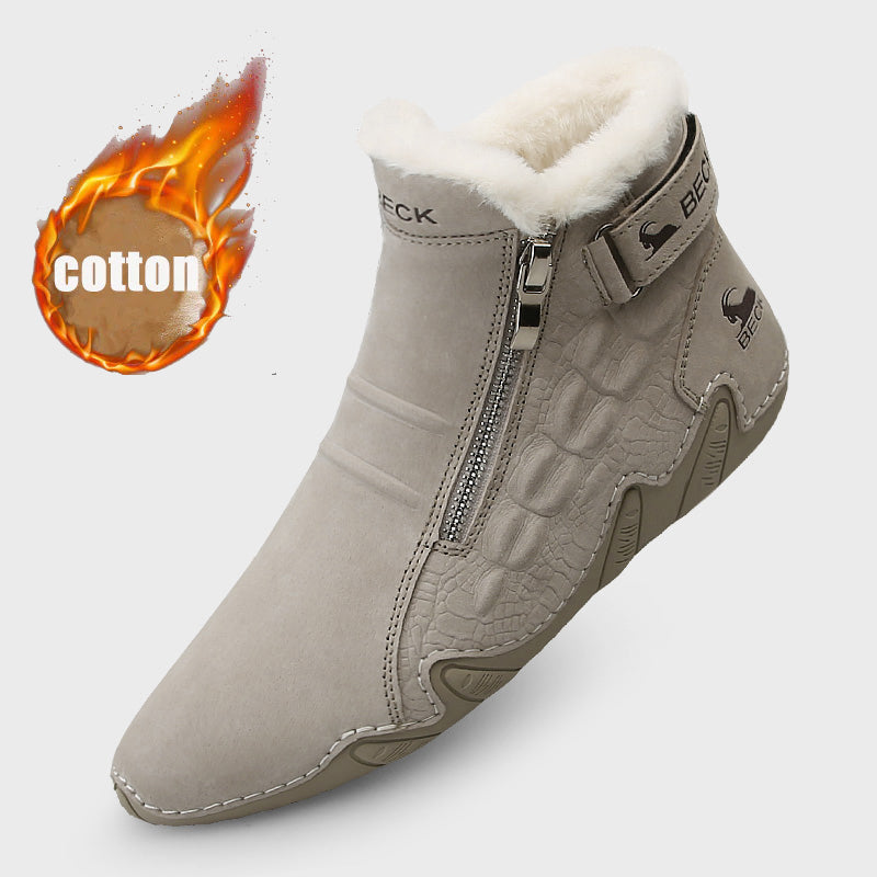 Alligator Print Casual Leather Boots