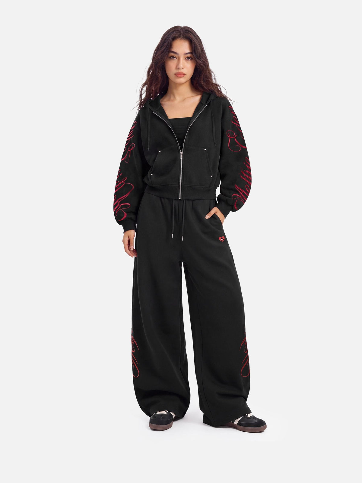 Aelfric Eden Boxy Script Embroidery Hoodie Sets