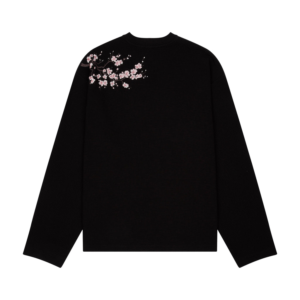 "blossom" waffle Longsleeve black
