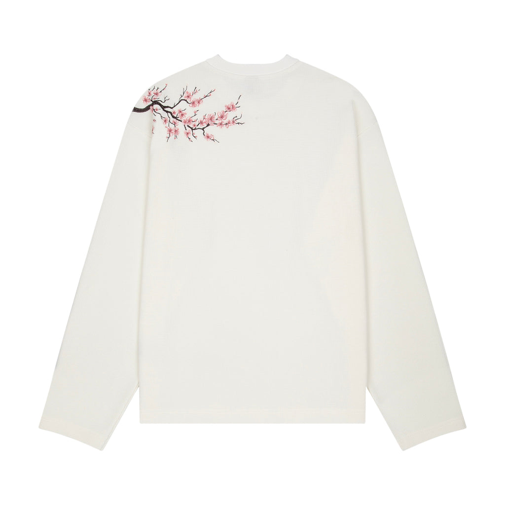 "blossom" waffle Longsleeve off white