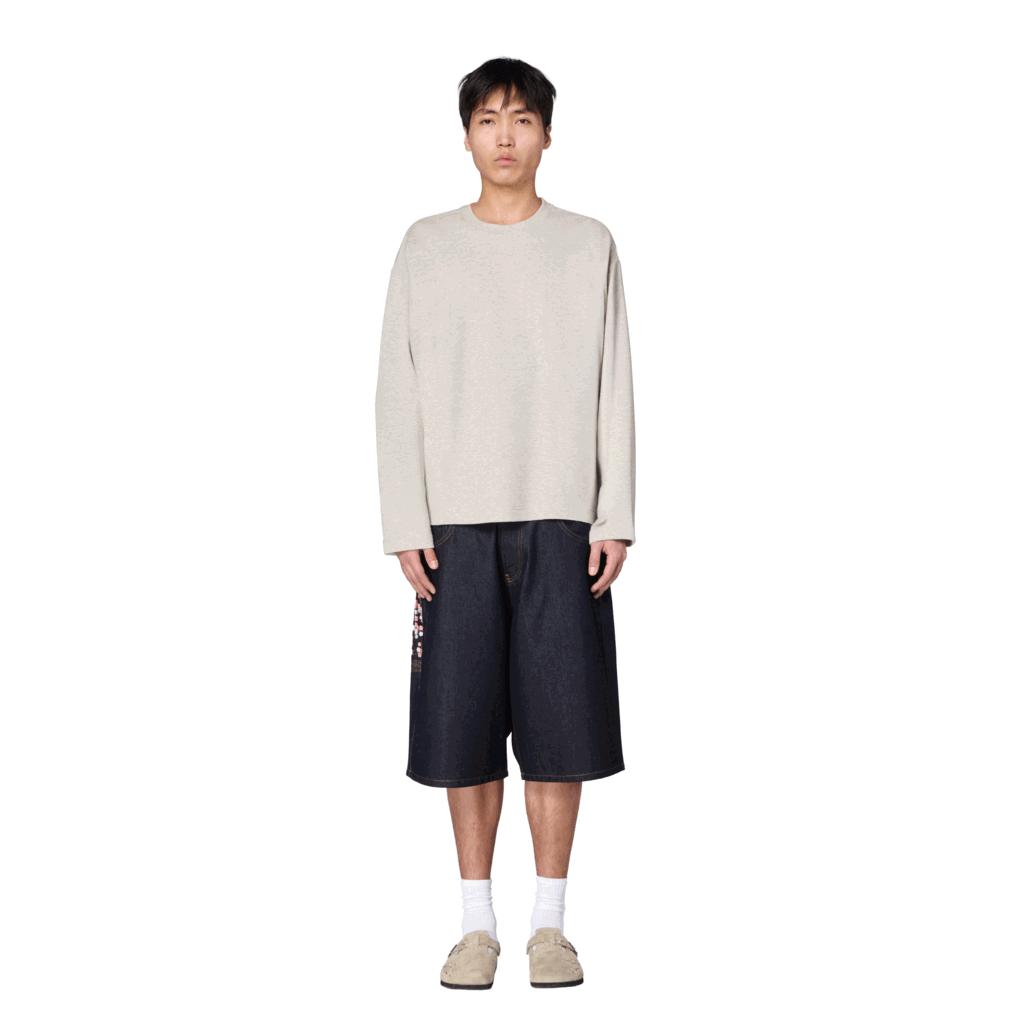 "blossom" waffle Longsleeve grey melange