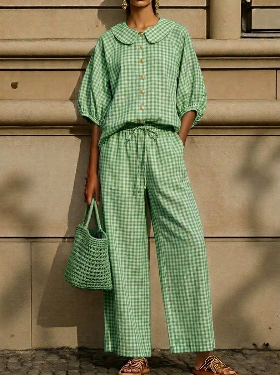 The Sun-Drenched Tuscany Gingham Set