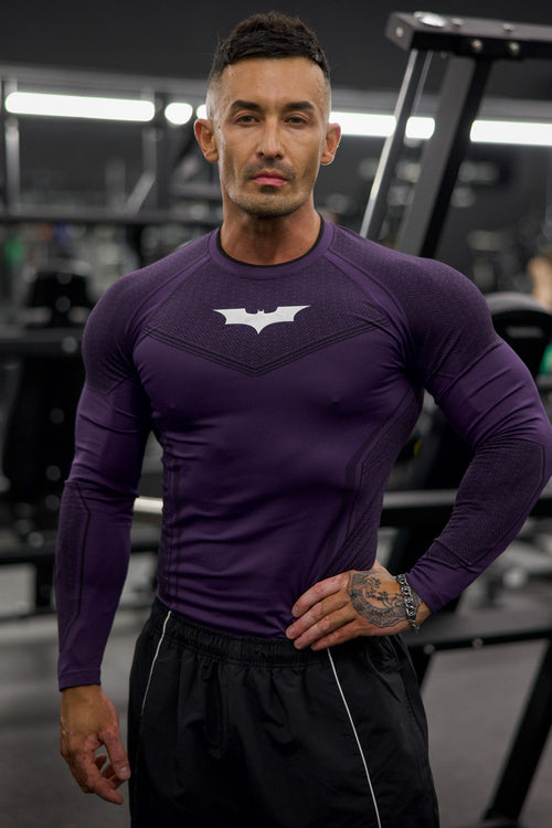 8004 - Batman Compression Longsleeves - Purple Limited Edition
