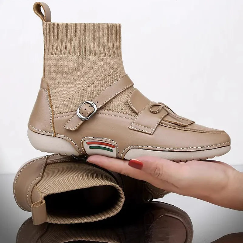 High Top Casual Woolen Sock Women Boots