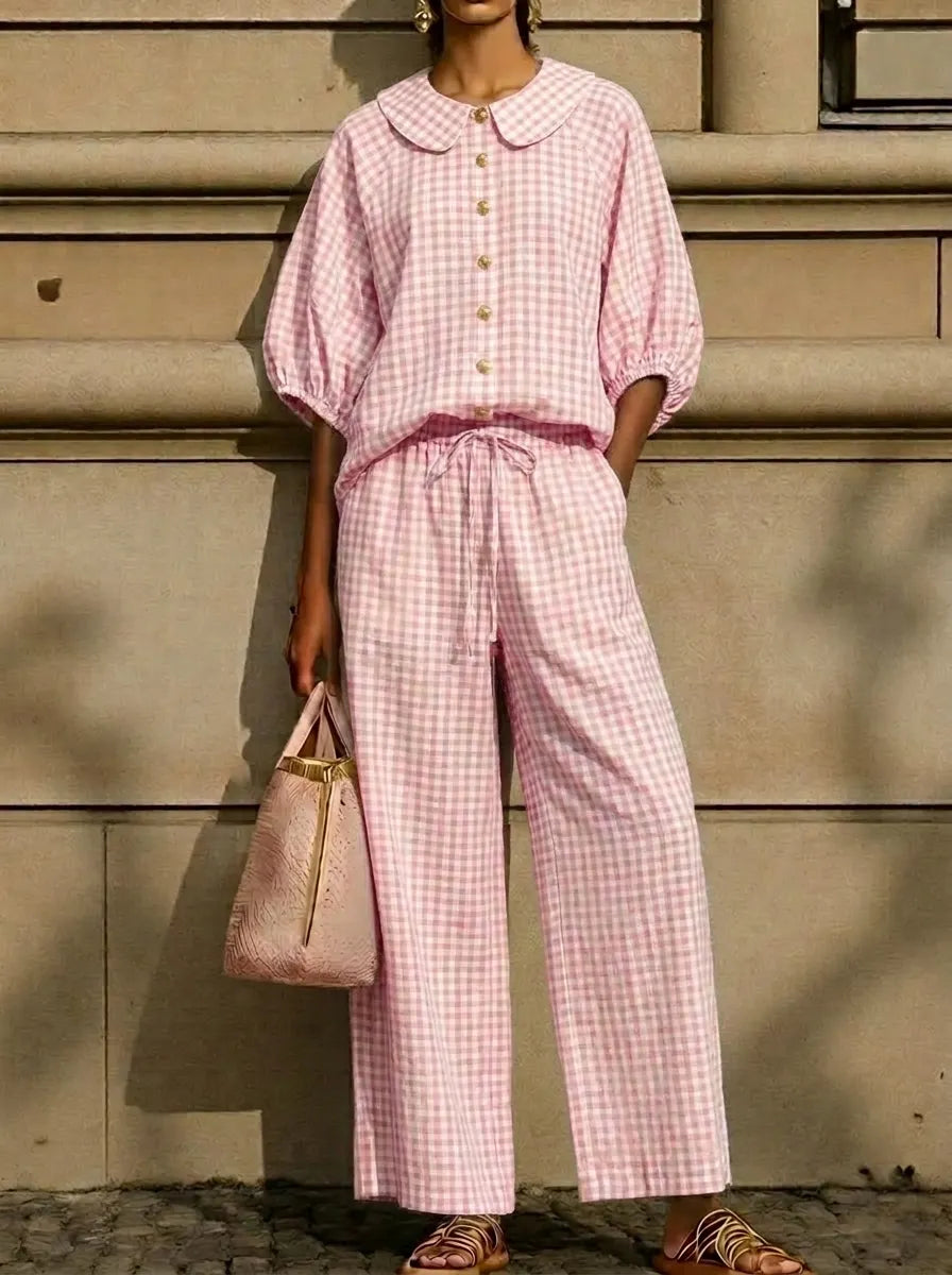 The Sun-Drenched Tuscany Gingham Set