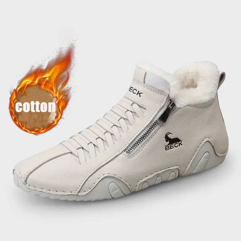 High-top Leather Soft-soled Casual Shoes
