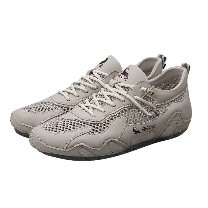 Breathable Mesh Surface Leather Exercise Casual Shoes