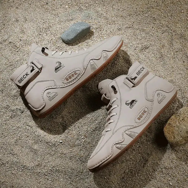Leather Non-slip Soft Sole Warm Daily Casual High-top Sneakers