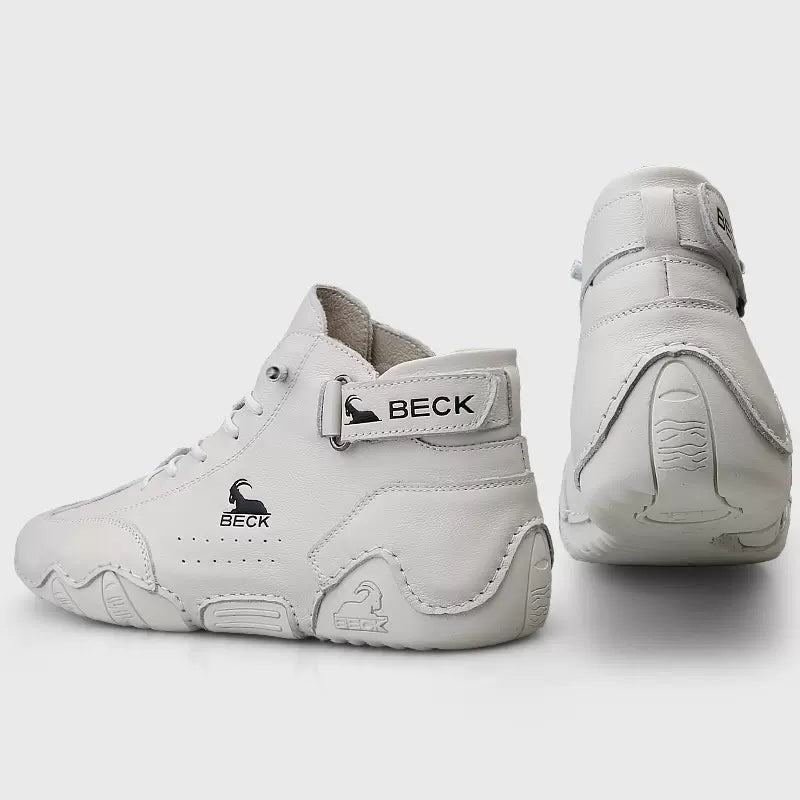 Leather Soft Sole High Top Casual Shoes