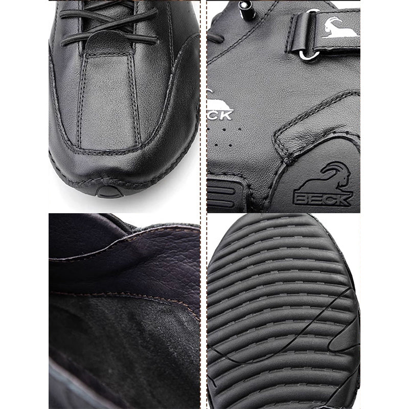 Leather Soft Sole High Top Casual Shoes