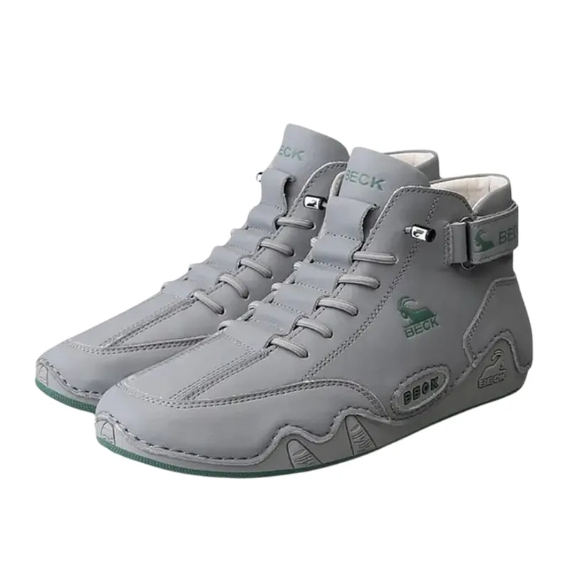 Leather Non-slip Soft Sole Warm Daily Casual High-top Sneakers
