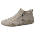 Side Zipper Leather Shoes