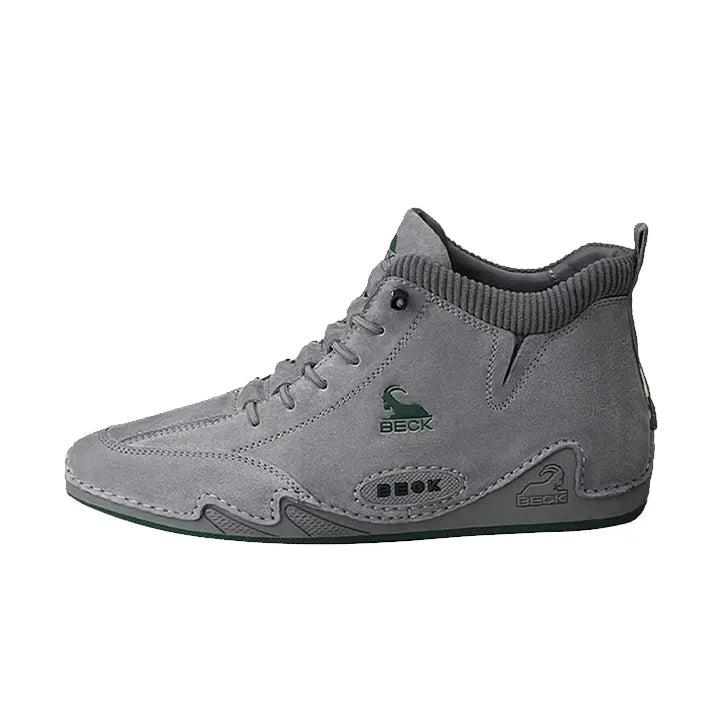 High Top Dermis Soft-soled Fallow Men's Leather Shoes