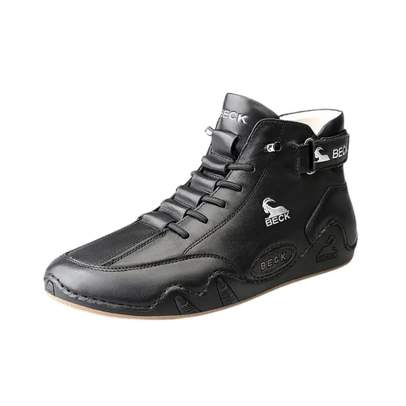 Leather Non-slip Soft Sole Warm Daily Casual High-top Sneakers