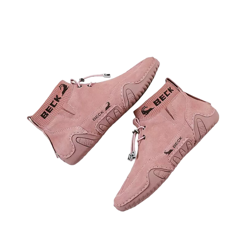 Hand-stitched Leather Ankle Boots For Women