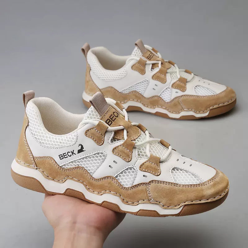 Cowhide Mesh Shoes Summer Breathable Sneakers