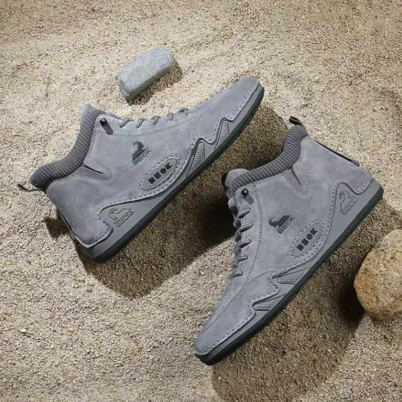 High Top Dermis Soft-soled Fallow Men's Leather Shoes