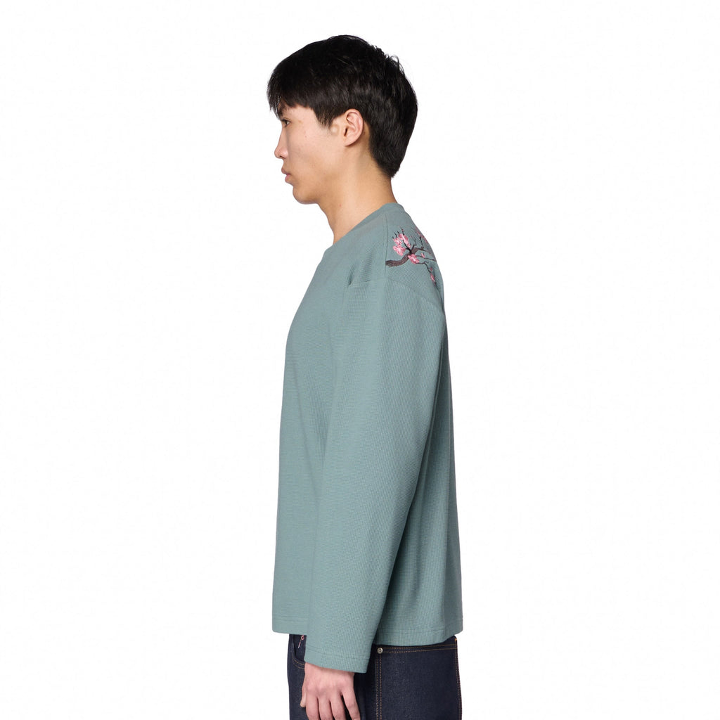 "blossom" waffle Longsleeve blue