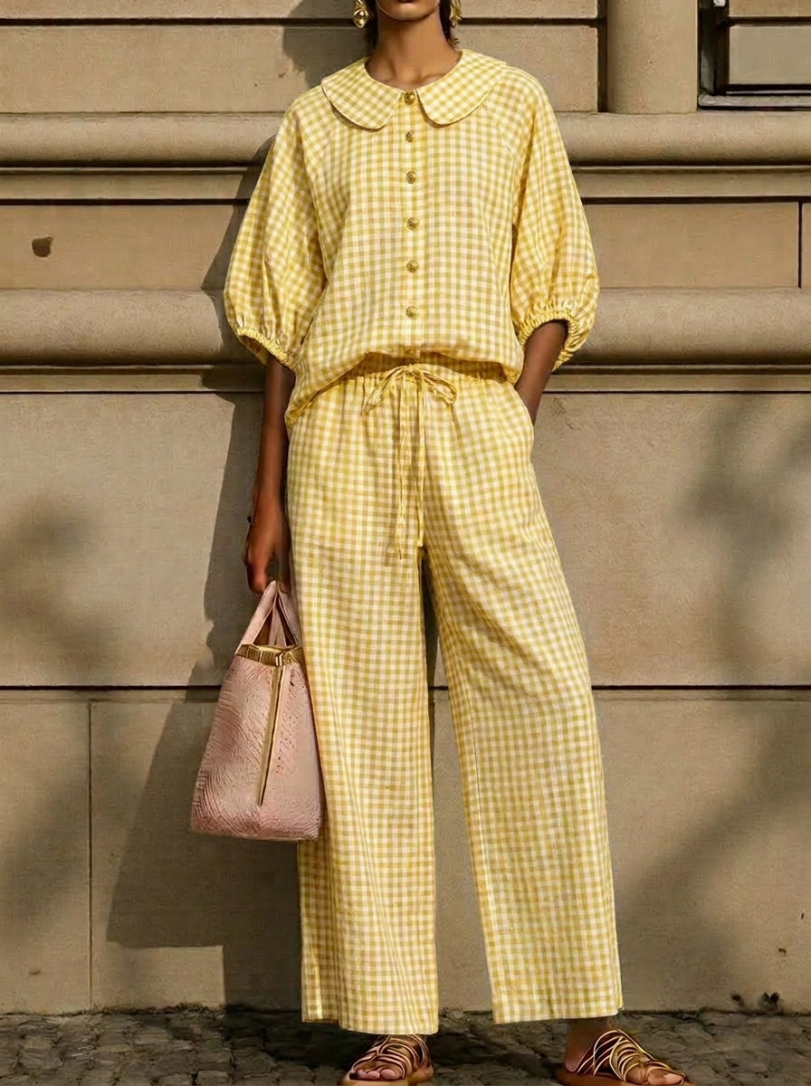 The Sun-Drenched Tuscany Gingham Set