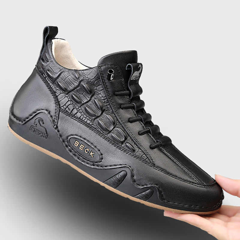 Crocodile Print High-top Soft-soled Boot