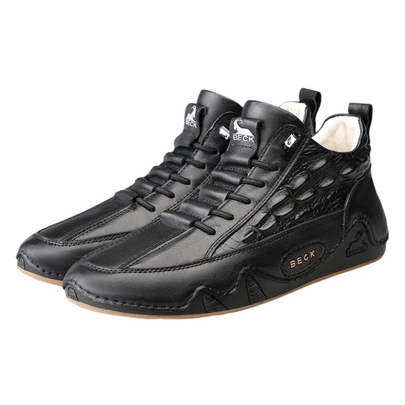 Crocodile Print High-top Soft-soled Boot