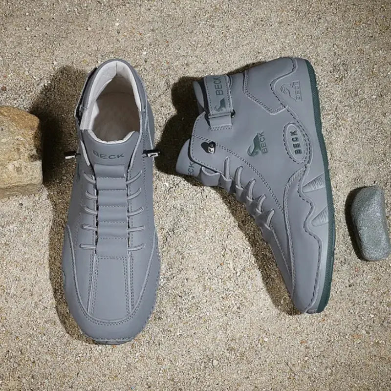 Leather Non-slip Soft Sole Warm Daily Casual High-top Sneakers