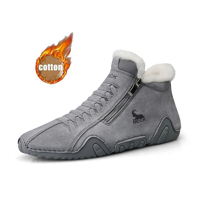 Side Zipper Leather Shoes