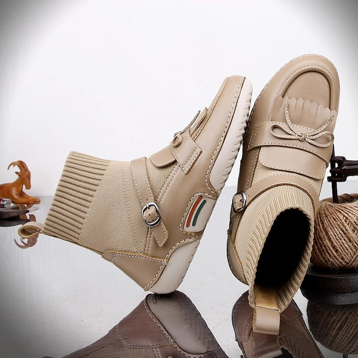 High Top Casual Woolen Sock Women Boots