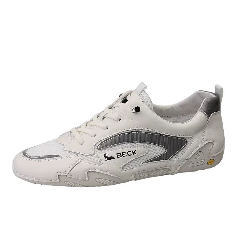 Handmade Casual Skate Shoes Mesh And Leather Two Styles