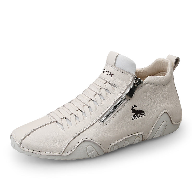 High-top Leather Soft-soled Casual Shoes