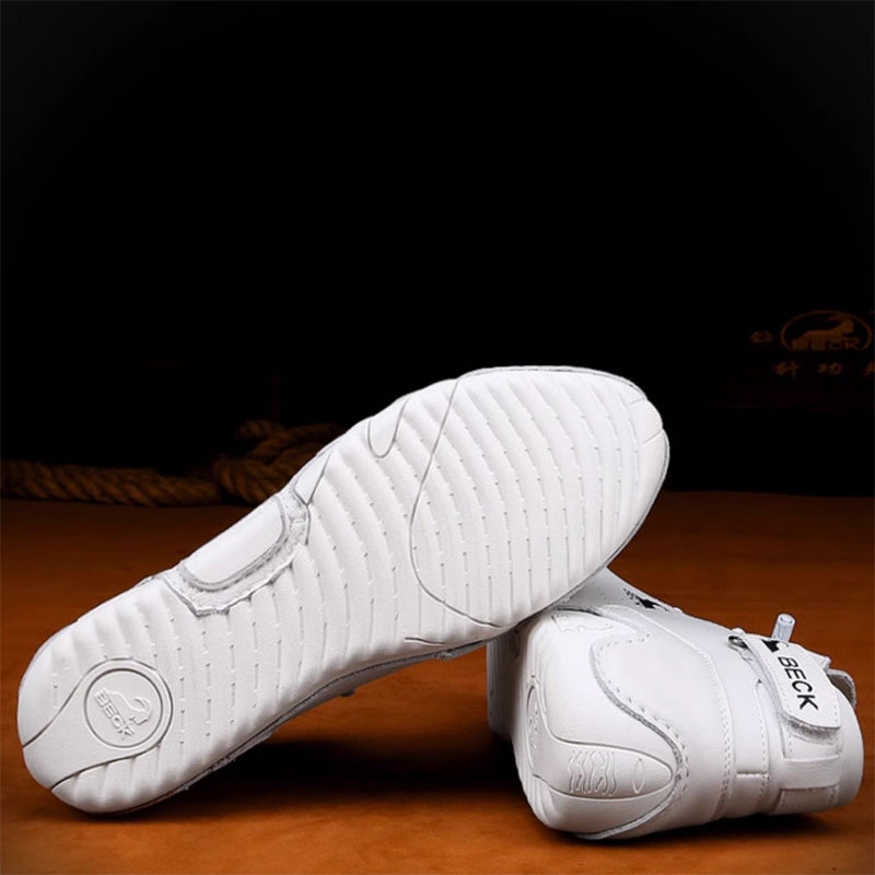Leather Soft Sole High Top Casual Shoes