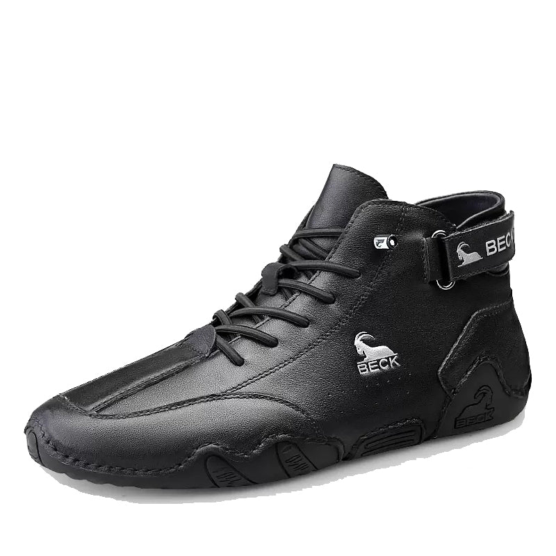 Leather Soft Sole High Top Casual Shoes