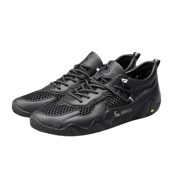 Breathable Mesh Surface Leather Exercise Casual Shoes