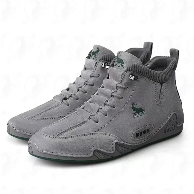 High Top Dermis Soft-soled Fallow Men's Leather Shoes
