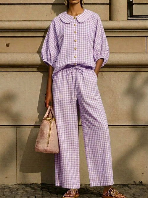 The Sun-Drenched Tuscany Gingham Set