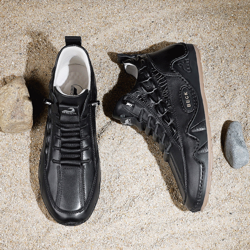 Crocodile Print High-top Soft-soled Boot