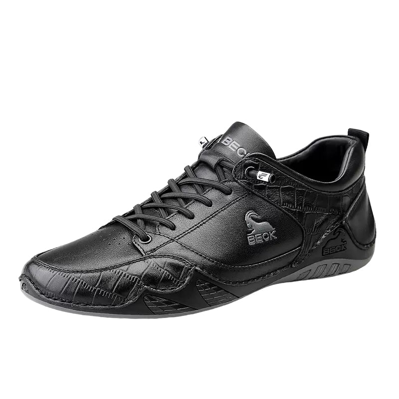 Crocodile Print Patchwork Fashion Casual Leather Shoes