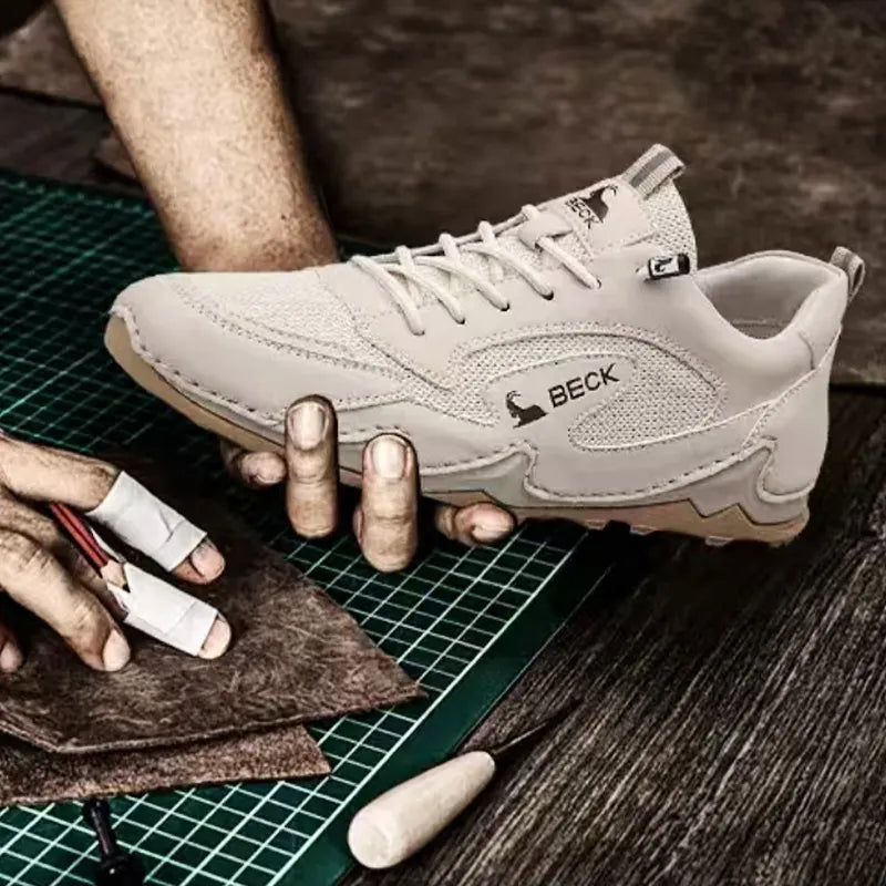 Non-slip Lightweight Cowhide Breathable Casual Leather Shoes