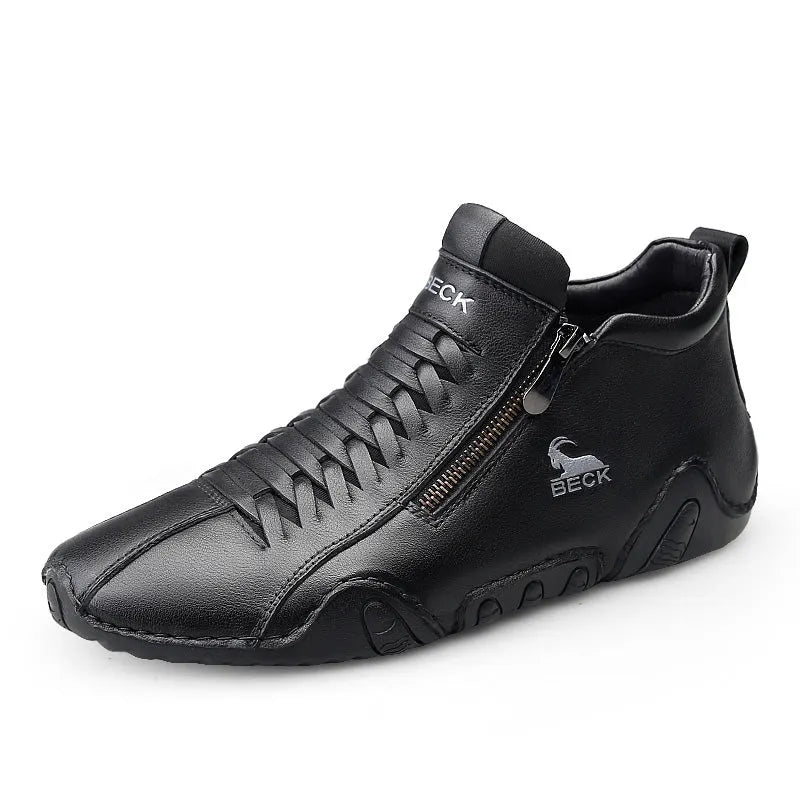 High-top Leather Soft-soled Casual Shoes