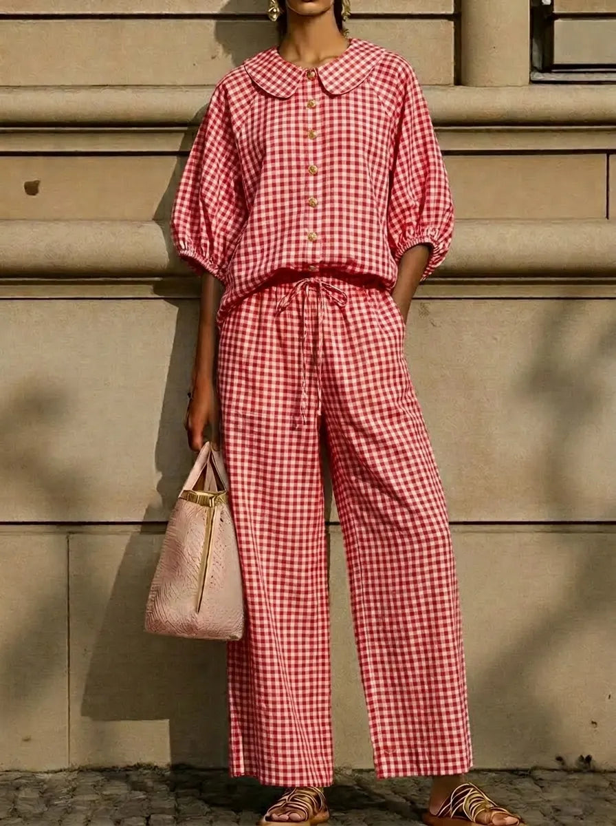 The Sun-Drenched Tuscany Gingham Set