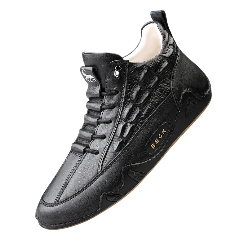 Crocodile Print High-top Soft-soled Boot