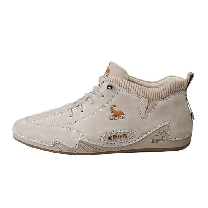 High Top Dermis Soft-soled Fallow Men's Leather Shoes
