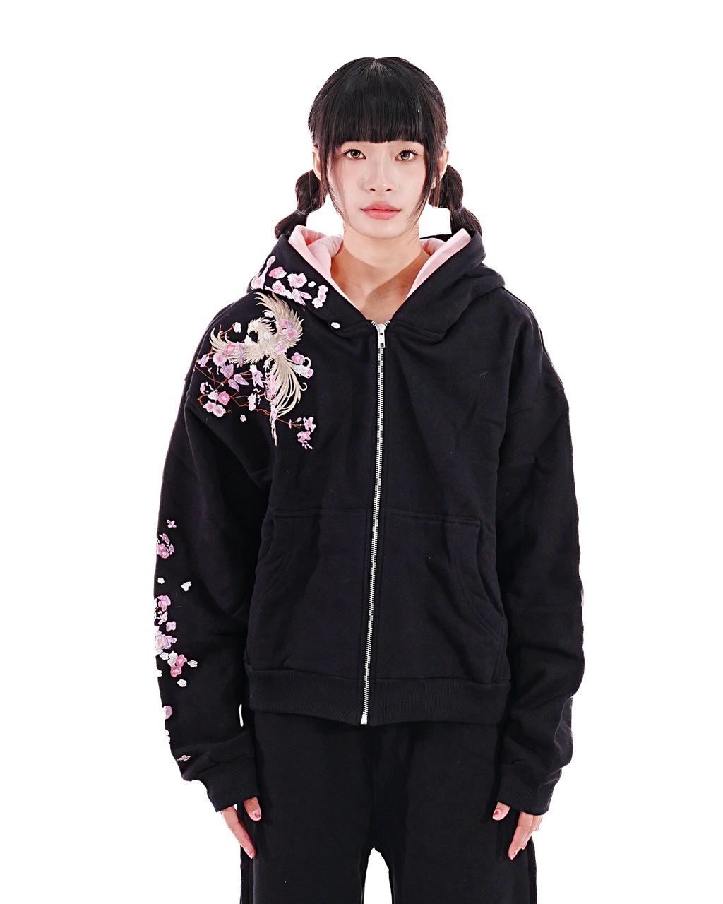 Midnight Black - Okasai Boxy Hoodie